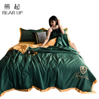 熊起家纺2021夏季仿冰丝夏凉被四件套可水洗空调被芯仿天丝双人夏天仿真丝薄被子夏被