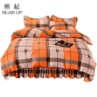 熊起家纺2021加厚珊瑚绒床裙四件套牛奶绒被套冬季加绒床单法兰绒床上用品