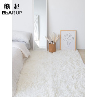熊起家纺2021北欧ins风卧室地毯少女白色长毛绒地垫床边毯满铺可爱毛绒飘窗毯
