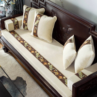 熊起家纺2021冬季中式红木沙发坐垫仿真丝绒实木家具沙发垫保暖加厚带靠背沙发垫