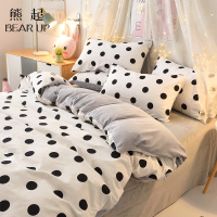 熊起家纺2021公主风波点秋冬加厚水晶绒珊瑚绒四件套法莱绒磨毛被套床单款床品