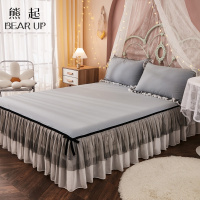 熊起家纺2021复古赫本风优雅床裙床罩单件蕾丝花边裙式年新款床套床单防滑