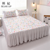 熊起家纺2021韩式田园洗棉床罩小碎花床裙式单件保护套1.5/1.8/2.0m米床套
