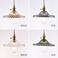 北欧22cm直径复古简约餐厅吧台咖啡厅单头卧室过道莲花玻璃小吊灯