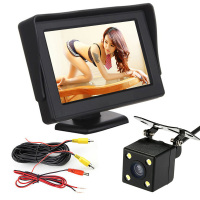 12v汽车倒车影像一体机4.3/5寸显示器前后监控高清夜视摄像头|4.3寸立式屏+夜视后视摄像头