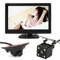 12v汽车倒车影像一体机4.3/5寸显示器前后监控高清夜视摄像头|5寸立式吸盘屏+前后夜视摄像头