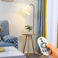 北欧创意卧室落地灯客厅现代简约书房遥控网红立式台灯茶几实木桌