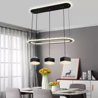 现代简约长方形餐厅吊灯装饰吊灯吧台吊灯led三色变光灯具大全O0