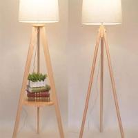 落地灯卧室客厅办公室简约现代北欧日式实木温馨立式三角创意个性O7