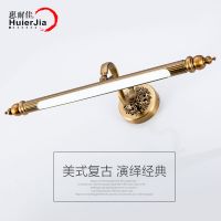 led镜前灯 免打孔卫生间浴室棕古铜色镜画灯欧式镜柜防水雾灯具K8