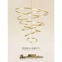 轻奢客厅吊灯古达现代简约北欧艺术创意复式楼大厅灯圆环大气吊灯
