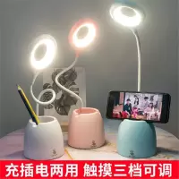 小台灯书桌学生充电插电两古达用儿童学习专用笔筒卧室床头灯
