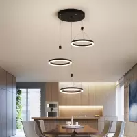 餐厅灯吊灯现代简约三头餐桌古达灯创意个性北欧环圆圈饭厅吧台吊灯