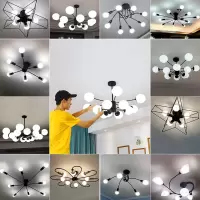 古达北欧卧室吊灯年 现代简约工业风魔豆客厅吊灯餐厅公寓灯具(GD-11)