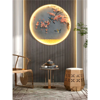 古达禅意装饰壁画灯中式 灯饰墙壁背景灯玄关画网红壁灯床头灯