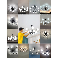 古达北欧卧室吊灯年 现代简约工业风魔豆客厅吊灯餐厅公寓灯具