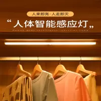 古达人体智能感应灯带长条衣柜鞋柜无线自粘厨房充电式磁吸橱柜灯