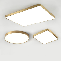 古达金色吸顶灯现代简约长方形客厅灯圆形卧室餐厅书房阳台灯具