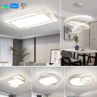 大海边灯具组合全屋套餐三室两厅四室智能客厅灯简约现代大气吸顶灯-高亮白光(墙壁开关控制)
