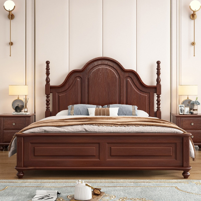 古达简美风乡村美式床现代简约复古法式床双人床轻奢婚床卧室主卧