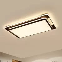 古达现代简约客厅主灯黑色大气长方形大厅吸顶灯饰卧室灯具