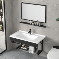 古达陶瓷挂墙式洗手盆柜组合壁挂洗脸盆不锈钢支架型卫生间洗手盆