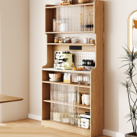 古达薄窄款木原木餐边柜靠墙一体家用现代简约厨房客厅置物架酒柜