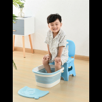 儿童保温泡脚桶加高深桶过小腿带盖折叠按摩足浴盆法耐塑料家用洗脚盆