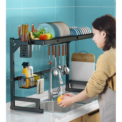 厨房水槽置物架多功能放碗架台面刀架洗碗池水池上沥水碗碟收纳架