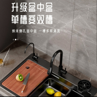 尔沫纳米不锈钢厨房水槽大单槽洗菜盆洗手池手工洗碗槽洗杯器家用