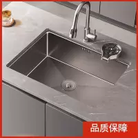 尔沫枪灰304不锈钢洗菜盆厨房水槽单槽家用小尺寸吧台岛台迷你洗菜池