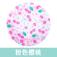 可爱浴室帽厨房防油烟防水成人加厚洗澡帽子浴球浴帽头套儿童女款|粉色樱桃 3个装【防水】