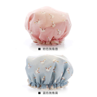 头发罩淋浴沐浴发套防双层洗澡头套帽子油烟发帽成人女款浴帽防水|【浴帽】粉独角兽+蓝独角兽【关注店铺送2粘钩】