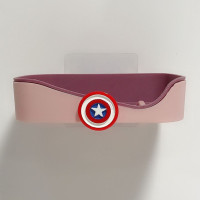 创意可爱香皂肥皂盒卡通卫生间强力吸盘免打孔沥水皂架吸壁壁挂式|美国队长