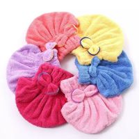 买2送2干发帽浴帽吸水干发巾擦头发速度干毛巾包头巾绒|粉色1个装 赠：指甲剪7件套