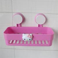 创意可爱吸盘肥皂盒香皂盒沥水壁挂式卫生间浴室置物架K1|玫红色平面置物架