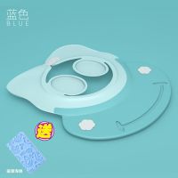 宝宝洗头神器儿童洗发浴帽防水护耳小孩婴幼儿洗澡帽子硅胶可调节|硅胶洗发帽-蓝色+搓澡海绵