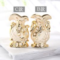 仿真花客厅室内摆设欧式花瓶插花摆件家居餐桌创意装饰品C5|6寸BC款花瓶一对