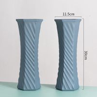 玻璃花瓶水培富贵竹玻璃瓶客厅装饰品摆件水培植物房间插花干U0|仿30cm【斜纹】灰2只 超厚超结实非常性价比