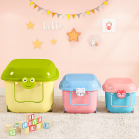 儿童玩具收纳箱大号可爱滑轮有盖塑料手提整理储物盒子F5