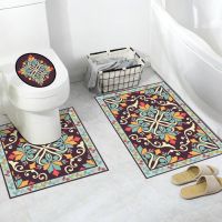马桶贴马桶盖装饰u型防水防滑垫浴室防滑垫卫生间地贴马桶座边贴|S04炫彩图腾 单马桶座贴(60x60cm)