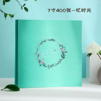 麂皮绒7寸相册薄大本插页式家庭影集6寸照片容量纪念册七寸5相簿|7寸400张-忆