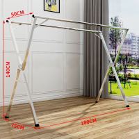 不绣钢落地折叠室内外伸缩晒晒被阳台挂x型V3|不锈钢1.8米三杆伸缩+20风钩