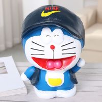 创意搪胶防摔超大号布朗熊存钱罐礼品可爱储蓄罐家居摆件装饰J8|超大号站姿叮当猫高32厘米存1万枚币 可进可出