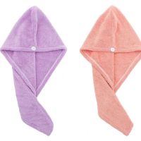 吸水干发帽速干擦头发包头双层加厚女长发可爱浴帽Z7|浅粉色+浅紫色2条装 升级款单层加厚