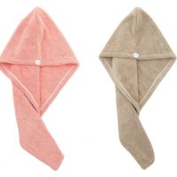 吸水干发帽速干擦头发包头双层加厚女长发可爱浴帽Z7|浅粉色+咖色2条装 升级款单层加厚