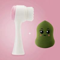 洗脸刷洗脸仪手动软毛清洁刷去油腻洁面刷洗脸刷子|蓝色洗脸刷+美妆蛋