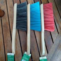 新品扫床刷木柄床刷子除尘刷塑料毛不掉毛扫炕笤帚家务床刷K2|红色一把