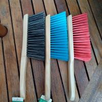 新品扫床刷木柄床刷子除尘刷塑料毛不掉毛扫炕笤帚家务床刷K2|灰色两把