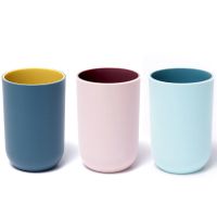 洗刷牙杯子一对韩国牙刷杯套装家用创意牙缸杯牙筒P2|深蓝+浅蓝+粉色3个装